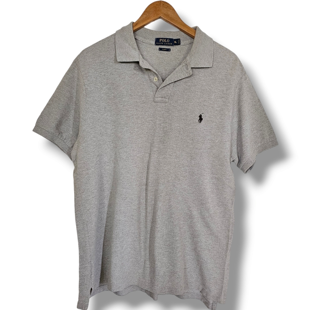 POLO Ralph Lauren Polo Shirt Mens Size XL Slim Fit Short Sleeve Tan Light Brown